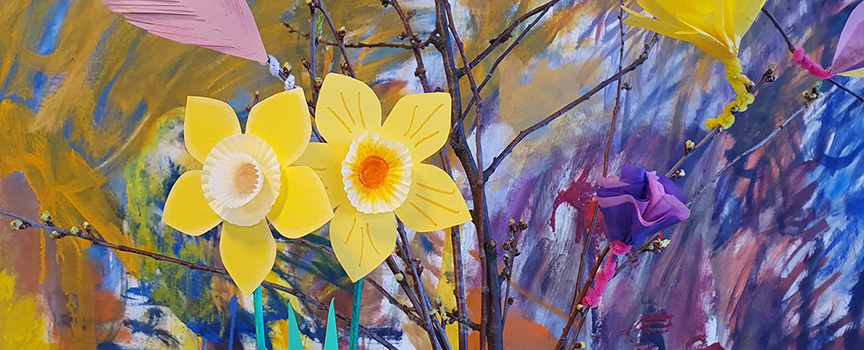 Färgerkavalkad och påskliljor