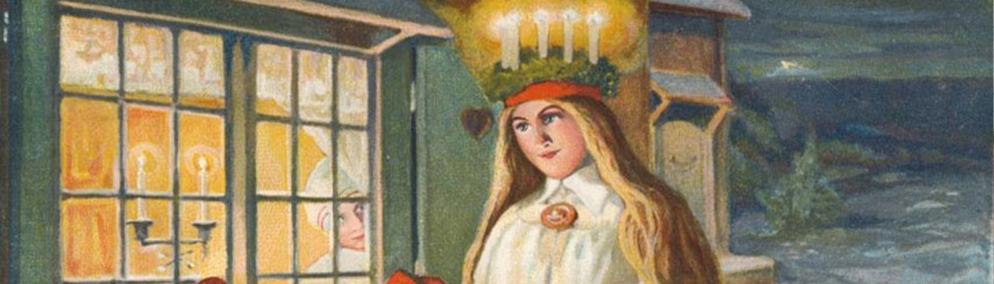 Illustration av Luciafirande förr i tiden